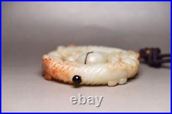 Collection Chinese Antique Hetian Jade Carved Exquisite Statue Pendant Jewelry