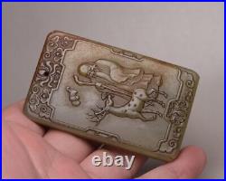 Collection Chinese Antique Hetian Jade Carved God Of Longevity Figure Pendant
