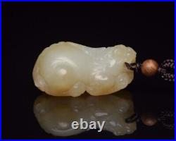 Collection Chinese Antique Hetian Jade Carved Nice Pixiu Statue Pendant Jewelry