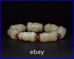 Collection Chinese Antique Hetian Jade Carved Uniquely Nice Bracelets Jewelry