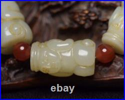 Collection Chinese Antique Hetian Jade Carved Uniquely Nice Bracelets Jewelry