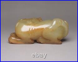 Collection Chinese Antique Hetian Jade Carving Exquisite Beast Statue Figurines