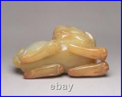 Collection Chinese Antique Hetian Jade Carving Exquisite Beast Statue Figurines