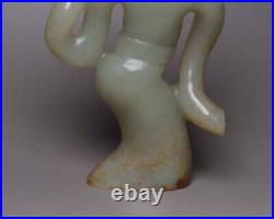 Collection Chinese Antique Hetian Jade Hand Carved Exquisite Figure Statue