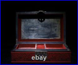 Collection Chinese Antique Lacquerware Beautiful Jewelry Box Dressing Box Rare