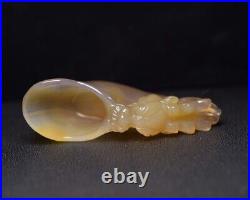 Collection Chinese Antique Natural Agate Carved Beautiful Beast Cup Rare Art