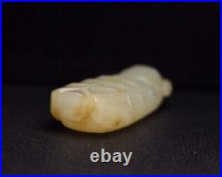 Collection Chinese Antique Natural Hetian Jade Carved Cicada Statue Pendants Art