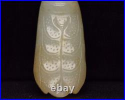 Collection Chinese Antique Natural Hetian Jade Carved Cicada Statue Pendants Art