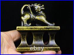 Collection Chinese Antique Pure Copper Carved Beast Statue Seal Ancient Writing