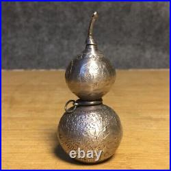 Collection Chinese Antique Pure Silver Handmade Exquisite Gourd Snuff Bottles
