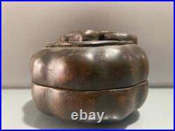 Collection Chinese Antique Vintage Agarwood Carved Exquisite Small Box