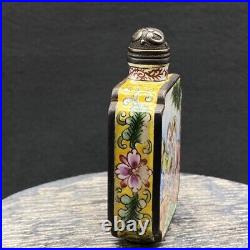 Collection Chinese Antique Vintage Copper Enamel Beautiful Woman Snuff Bottle