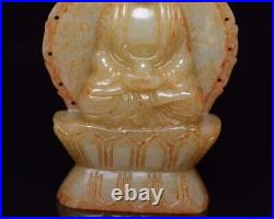 Collection Chinese Antique Vintage Hetian Jade Carved Exquisite Buddha Statues