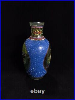 Collection Chinese Old Beijing Glaze Carved Painted Exquisite Patterns Vase Art