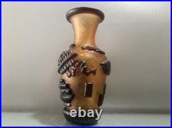 Collection Decorations Chinese Old Beijing Glaze Carved Exquisite Vase Rare Art
