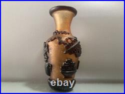 Collection Decorations Chinese Old Beijing Glaze Carved Exquisite Vase Rare Art