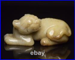 Collection Top Chinese Antique Natural Hetian Jade Exquisite Carved Beast Statue