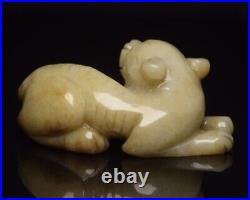 Collection Top Chinese Antique Natural Hetian Jade Exquisite Carved Beast Statue