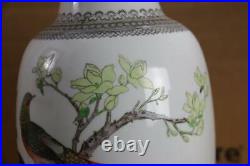 Fine Vintage Chinese Porcelain Famille Rose Vase Lamp