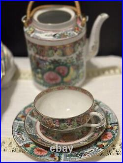 Lot Antique China Famille Rose -16 Piece Set Collection. Hand Painted