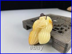 Old Chinese Antique TianHuang Shoushan Stone peanut Pendants Birthday Gift