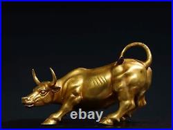 Old Collection Treasure Copywriting Decoration Copper Gilded Gold? Bull