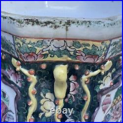 RARE 11 Antique Chinese Famille Rose Planter Jardiniere with Underplate Tray