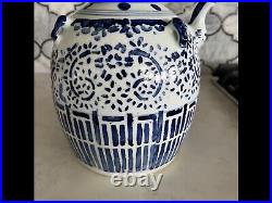 Rare Chinese Blue/White Wine Jug by Chinese Collectibles. Fine Art Ceramics