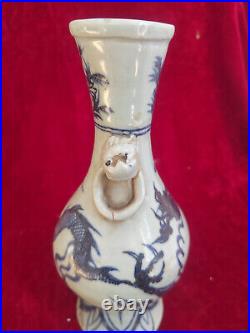 Rare Collection of Yuan Blue and White Dragon Pattern Vases in China
