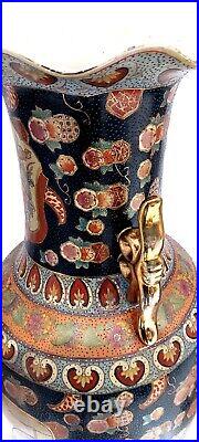 Vintage Rare Large 48´´ Monumental Chinese Porcelain Vase Largest Painted Scene